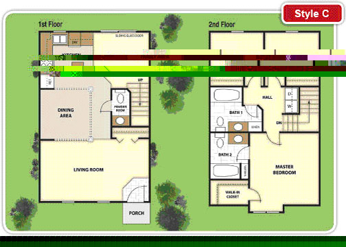 Colored Floorplans and Elevations