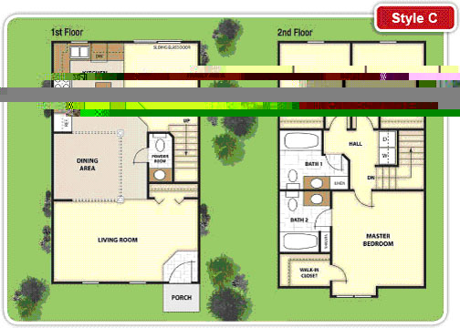 Colored Floorplans and Elevations